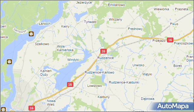 mapa Rudzienice, Rudzienice na mapie Targeo