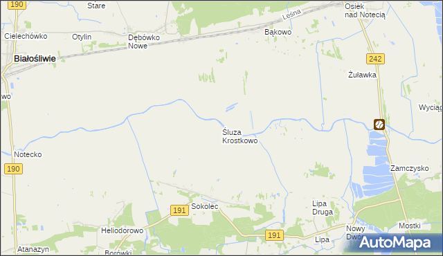 mapa Śluza Krostkowo, Śluza Krostkowo na mapie Targeo