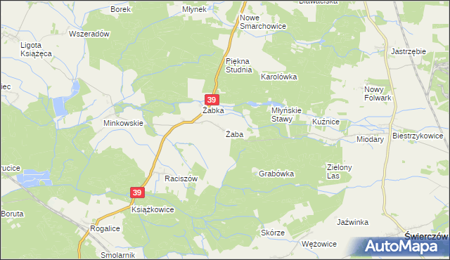 mapa Żaba, Żaba na mapie Targeo