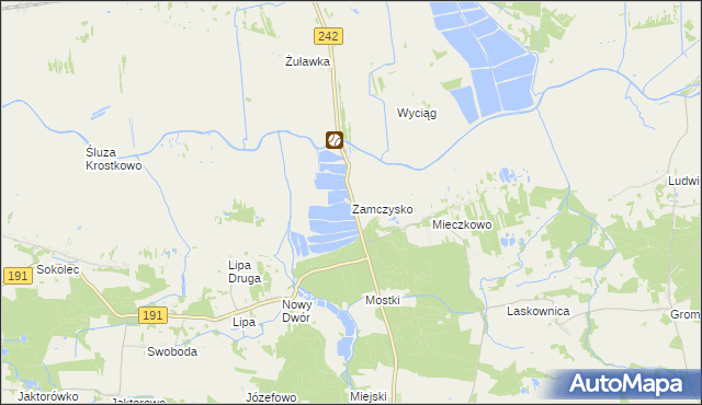 mapa Zamczysko gmina Gołańcz, Zamczysko gmina Gołańcz na mapie Targeo