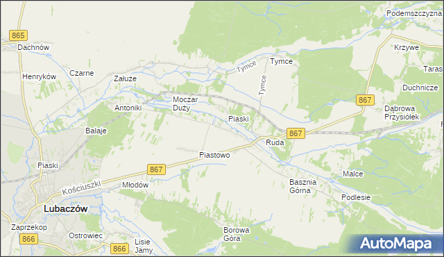 mapa Basznia Dolna, Basznia Dolna na mapie Targeo