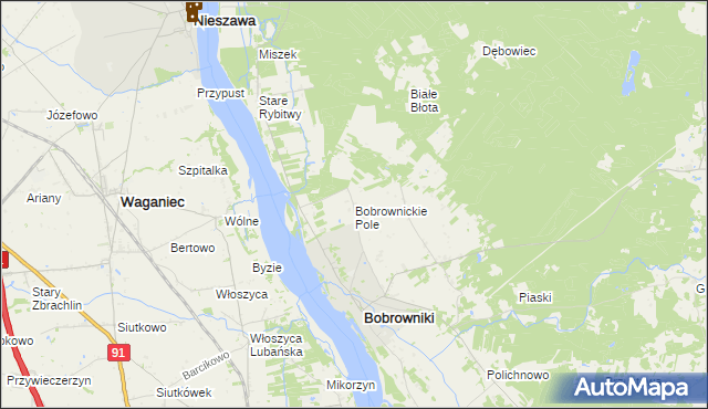 mapa Bobrownickie Pole, Bobrownickie Pole na mapie Targeo