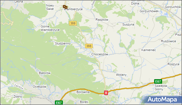 mapa Chocieszów, Chocieszów na mapie Targeo