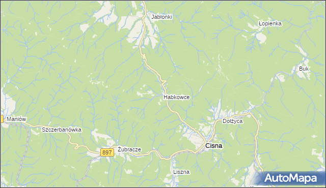 mapa Habkowce, Habkowce na mapie Targeo
