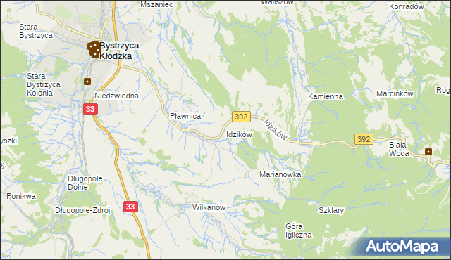 mapa Idzików, Idzików na mapie Targeo