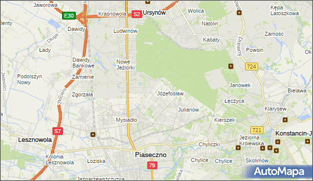 mapa Józefosław, Józefosław na mapie Targeo