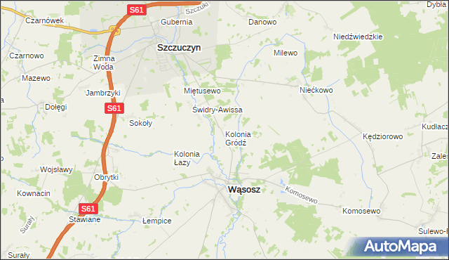 mapa Kolonia Gródź, Kolonia Gródź na mapie Targeo