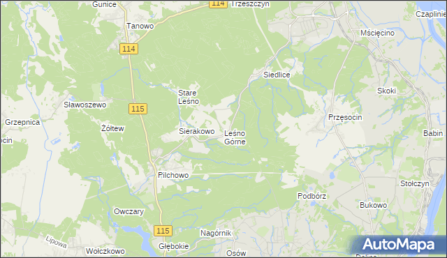 mapa Leśno Górne, Leśno Górne na mapie Targeo