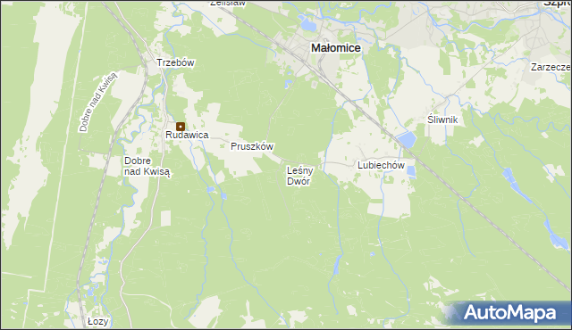 mapa Leśny Dwór gmina Osiecznica, Leśny Dwór gmina Osiecznica na mapie Targeo