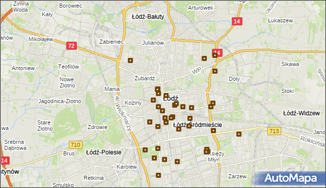 mapa Łodzi, Łódź na mapie Targeo