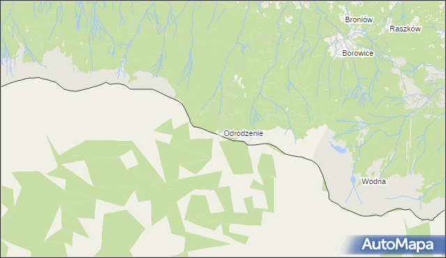 mapa Odrodzenie gmina Podgórzyn, Odrodzenie gmina Podgórzyn na mapie Targeo