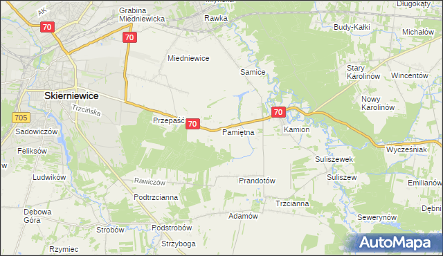 mapa Pamiętna, Pamiętna na mapie Targeo