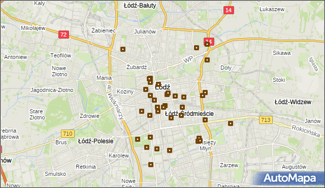 mapa Śródmieście gmina Łódź, Śródmieście gmina Łódź na mapie Targeo