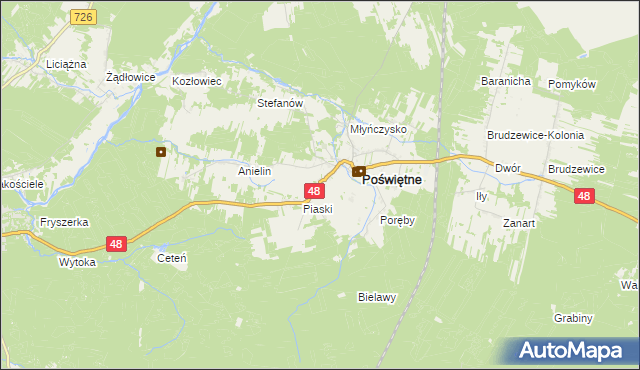 mapa Studzianna gmina Poświętne, Studzianna gmina Poświętne na mapie Targeo