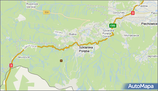 mapa Szklarska Poręba, Szklarska Poręba na mapie Targeo