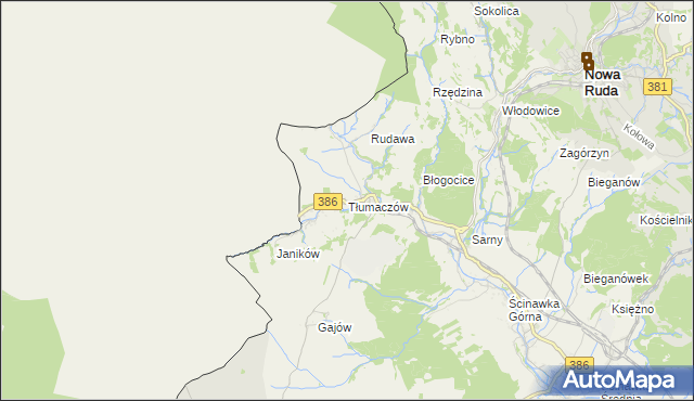 mapa Tłumaczów, Tłumaczów na mapie Targeo