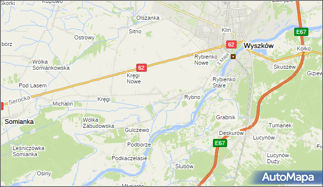 mapa Tulewo, Tulewo na mapie Targeo