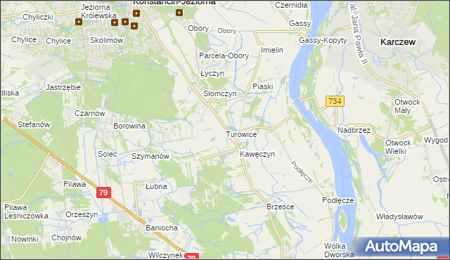 mapa Turowice gmina Konstancin-Jeziorna, Turowice gmina Konstancin-Jeziorna na mapie Targeo