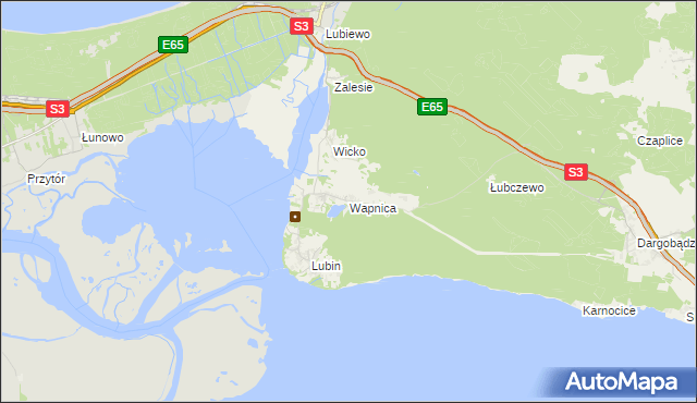 mapa Wapnica gmina Międzyzdroje, Wapnica gmina Międzyzdroje na mapie Targeo