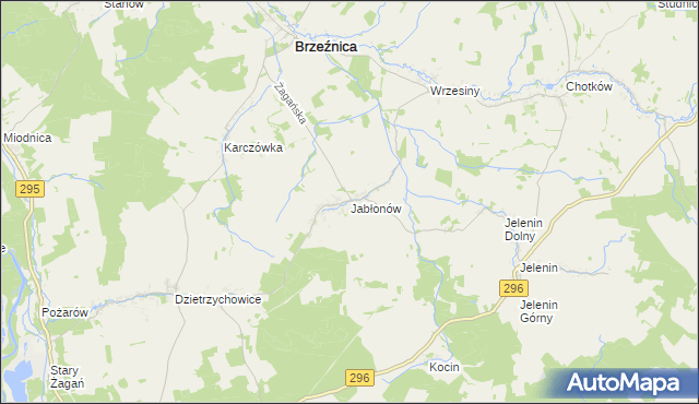 mapa Jabłonów gmina Brzeźnica, Jabłonów gmina Brzeźnica na mapie Targeo