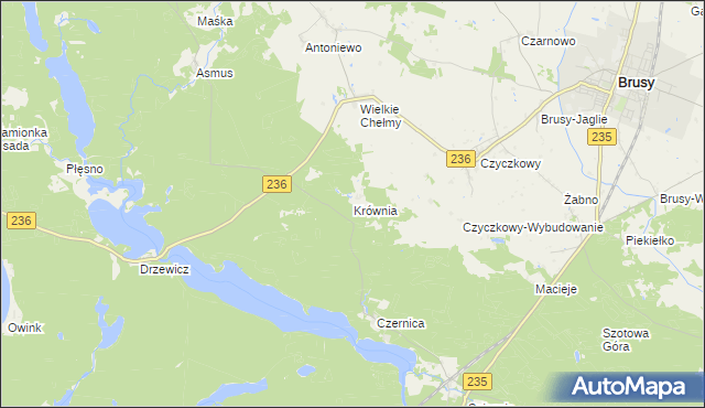 mapa Krównia, Krównia na mapie Targeo