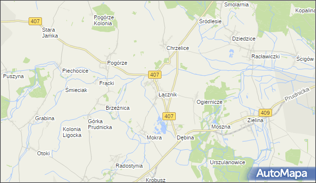 mapa Łącznik, Łącznik na mapie Targeo