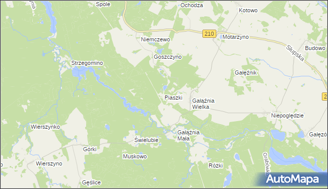 mapa Piaszki, Piaszki na mapie Targeo
