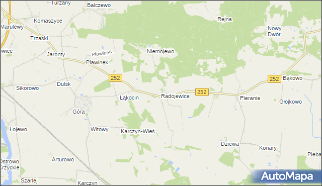 mapa Radojewice, Radojewice na mapie Targeo