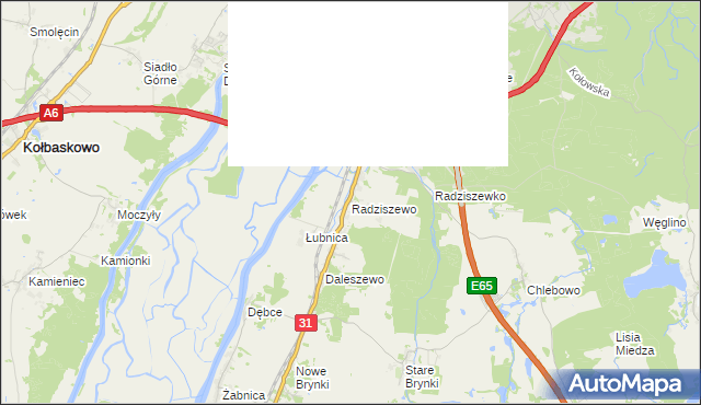 mapa Radziszewo gmina Gryfino, Radziszewo gmina Gryfino na mapie Targeo