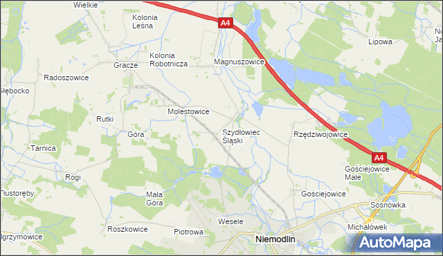 mapa Szydłowiec Śląski, Szydłowiec Śląski na mapie Targeo