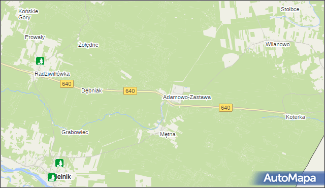 mapa Adamowo-Zastawa, Adamowo-Zastawa na mapie Targeo