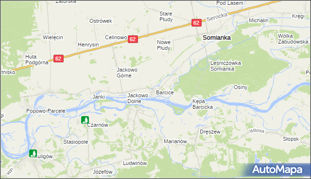 mapa Barcice gmina Somianka, Barcice gmina Somianka na mapie Targeo