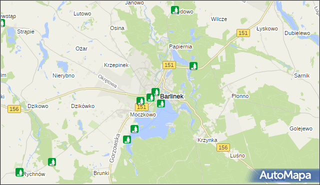 mapa Barlinek, Barlinek na mapie Targeo