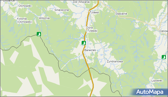 mapa Barwinek gmina Dukla, Barwinek gmina Dukla na mapie Targeo