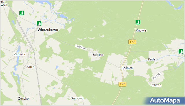 mapa Będlino, Będlino na mapie Targeo