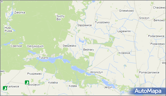 mapa Bednary gmina Pobiedziska, Bednary gmina Pobiedziska na mapie Targeo