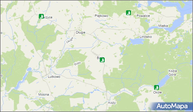 mapa Biała gmina Dobrzany, Biała gmina Dobrzany na mapie Targeo