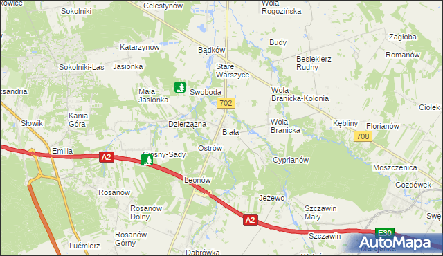 mapa Biała gmina Zgierz, Biała gmina Zgierz na mapie Targeo