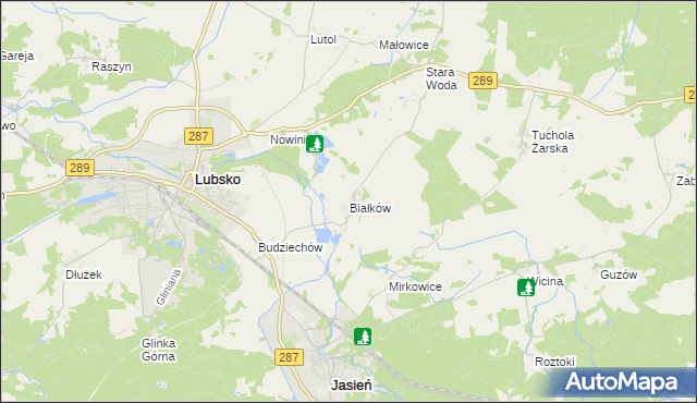 mapa Białków gmina Lubsko, Białków gmina Lubsko na mapie Targeo