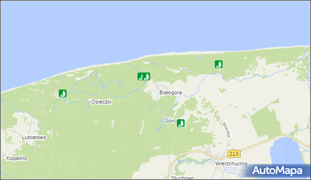 mapa Białogóra, Białogóra na mapie Targeo