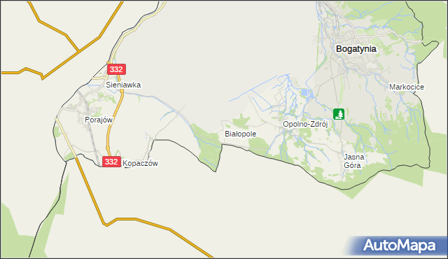 mapa Białopole gmina Bogatynia, Białopole gmina Bogatynia na mapie Targeo