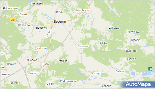 mapa Bichniów, Bichniów na mapie Targeo