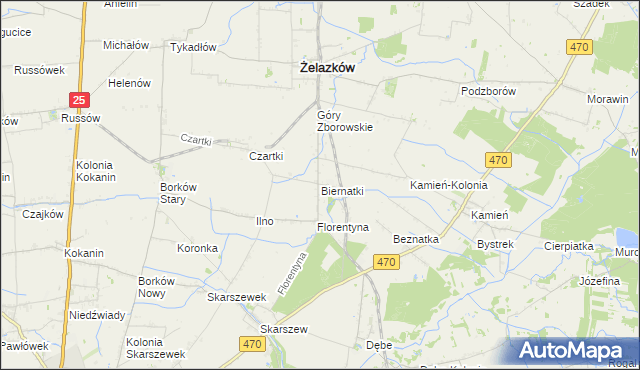 mapa Biernatki gmina Żelazków, Biernatki gmina Żelazków na mapie Targeo