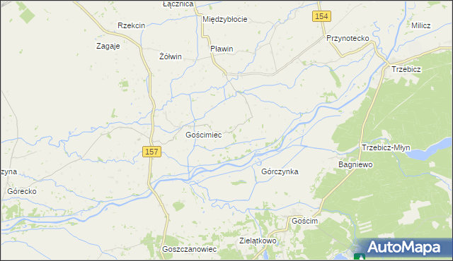 mapa Błotno gmina Zwierzyn, Błotno gmina Zwierzyn na mapie Targeo