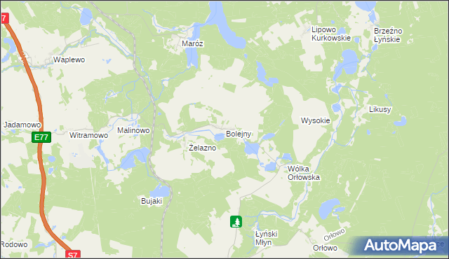 mapa Bolejny, Bolejny na mapie Targeo