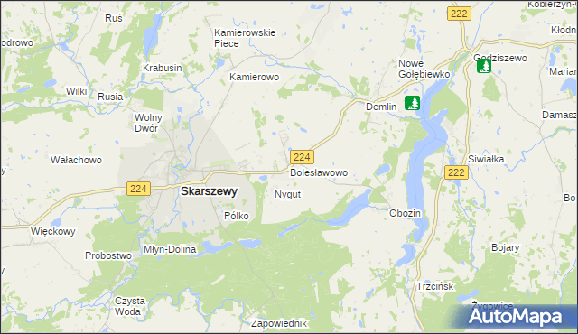 mapa Bolesławowo gmina Skarszewy, Bolesławowo gmina Skarszewy na mapie Targeo