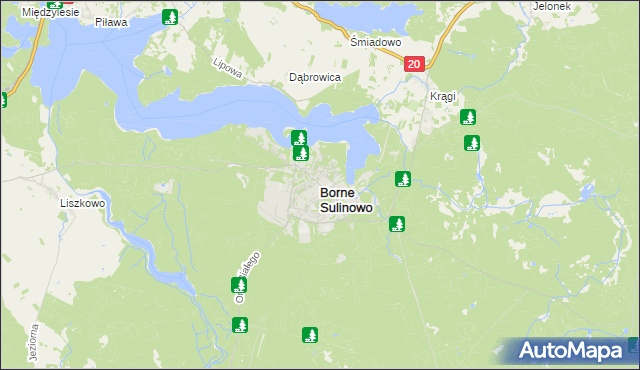 mapa Borne Sulinowo, Borne Sulinowo na mapie Targeo