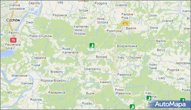 mapa Borowa gmina Zakliczyn, Borowa gmina Zakliczyn na mapie Targeo