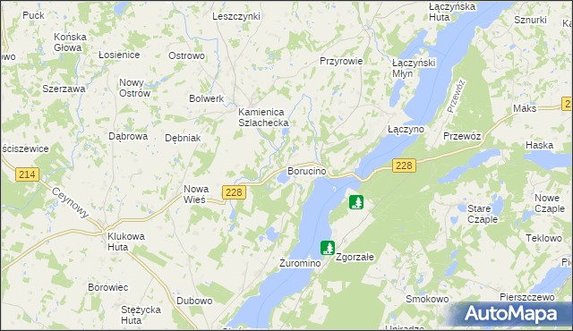 mapa Borucino gmina Stężyca, Borucino gmina Stężyca na mapie Targeo