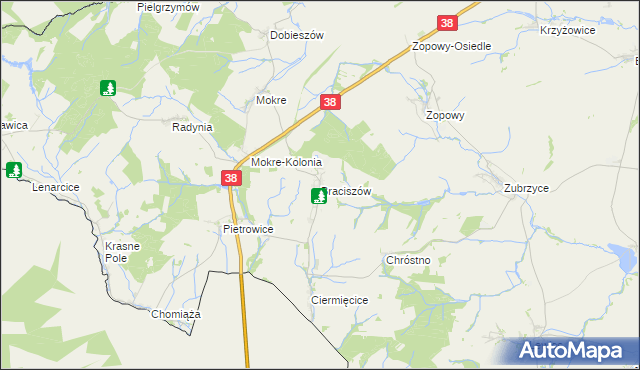 mapa Braciszów, Braciszów na mapie Targeo